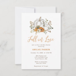 Invitación Rústica Calabaza Floral Ducha De Novias
