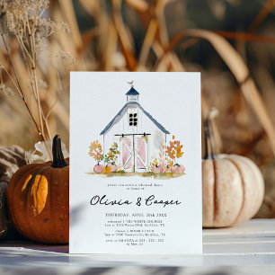 Invitación Rústica casa de campo estilo granero de estilo gra