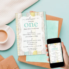 Invitación Rústica Casa de la Moneda y Edad del Personalizado