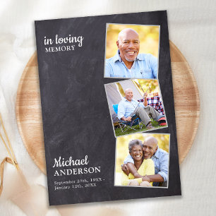 Invitación Rústica Celebración De La Vida 3 Fotos Memorial