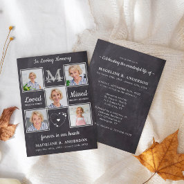 Invitación Rústica Celebración De La Vida En Memoria De 5 Fot