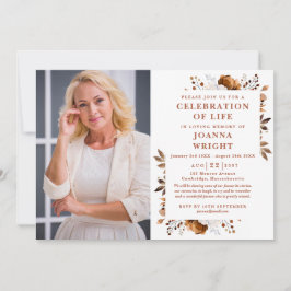 Invitación Rústica Celebración Floral De La Vida Foto Funeral