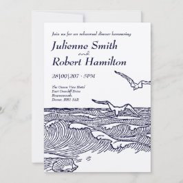 Invitación Rústica cena de bodas en playa