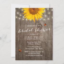 Invitación Rústica cuerda de girasol ilumina ducha de novia m