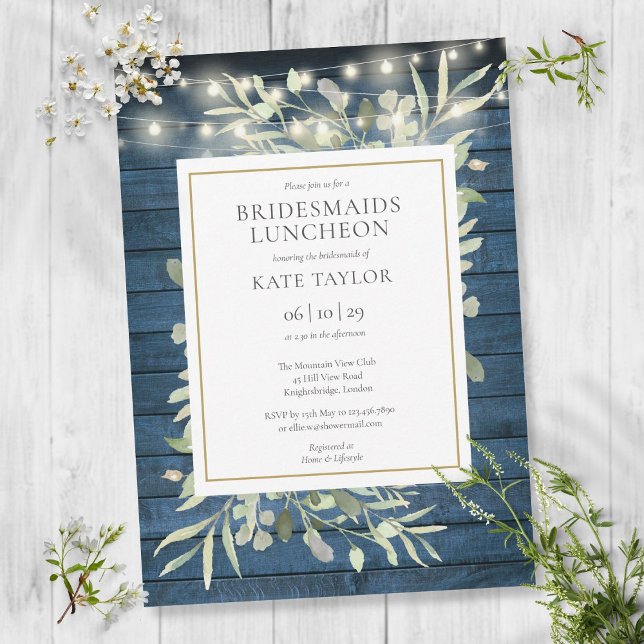 Invitación Rústica cuerda de la vegetación Luces Bridesmaids  (Subido por el creador)