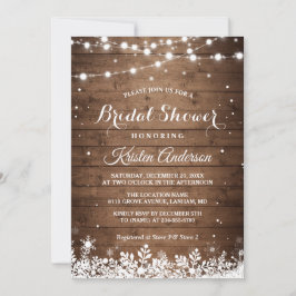 Invitación Rústica cuerda ligera Snowflake Winter Bridal Show