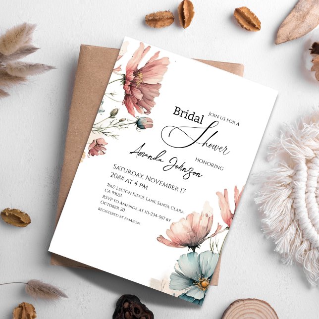 Invitación Rústica Daisy Wildflower Floral Bridal Shower (Subido por el creador)