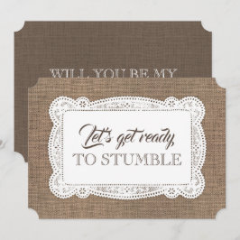 Invitación Rústica dama de honor / propuesta de dama de honor