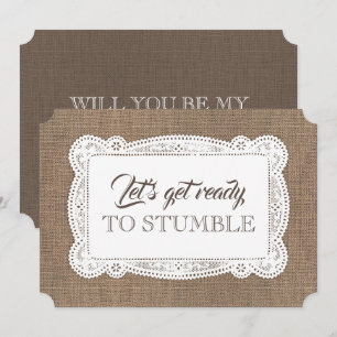 Invitación Rústica dama de honor / propuesta de dama de honor