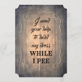 Invitación Rústica dama de honor / propuesta de dama de honor