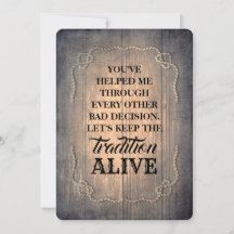 Rústica dama de honor / propuesta de dama de honor