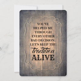 Invitación Rústica dama de honor / propuesta de dama de honor