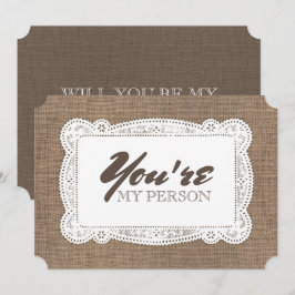 Invitación Rústica dama de honor / propuesta de empleada de h