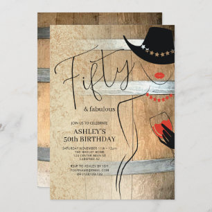 Invitación rústica de 50 años para mujeres