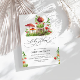 Invitación rustica de Baby Shower a hongos de Wood