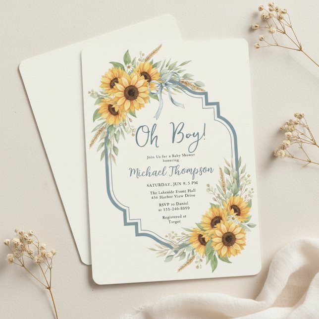 Invitación rústica de baby shower de girasol (Subido por el creador)