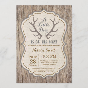 Invitación rústica de Baby Shower de la asta de