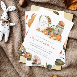 Invitación Rústica de Baby Shower de Otoño con Cal