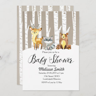 Invitación rústica de Baby Shower del arbolado del