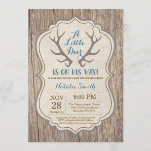 Invitación rústica de Baby Shower del muchacho