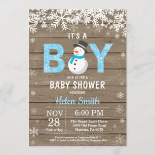 Invitación rústica de Baby Shower del muchacho del