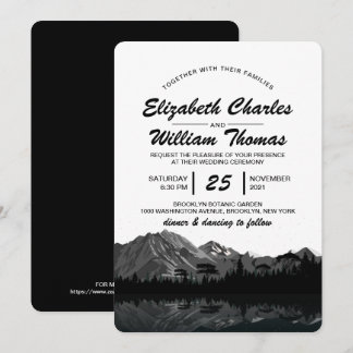 Invitación rústica de Bodas de la selva de montaña