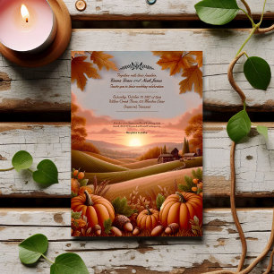 Invitación rústica de bodas rurales en otoño