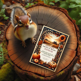 Invitación rústica de bodas rurales en otoño