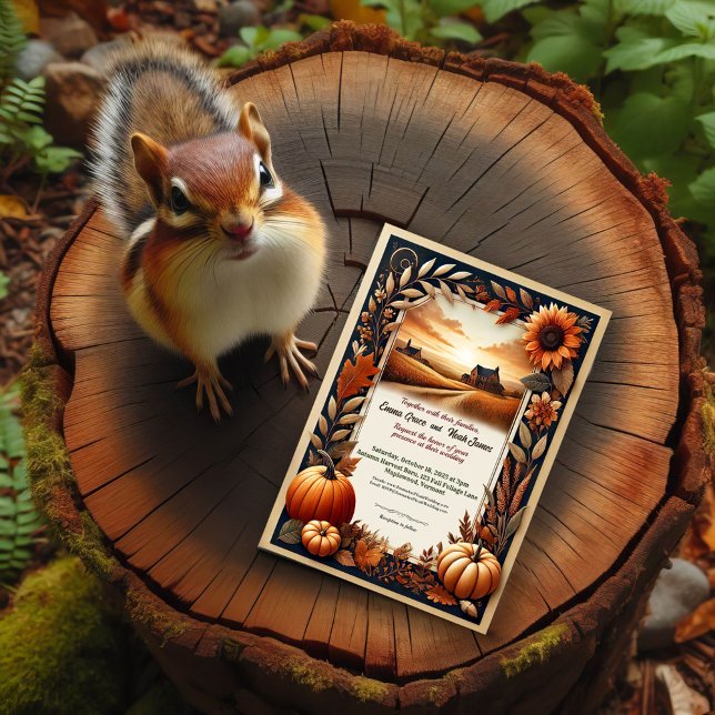 Invitación rústica de bodas rurales en otoño (Subido por el creador)