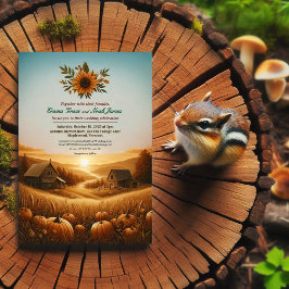 Invitación rústica de bodas rurales en otoño