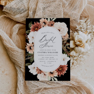 invitación rústica de boho floral a la ducha de no
