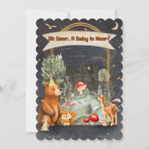 Invitación rústica de bosque para baby shower