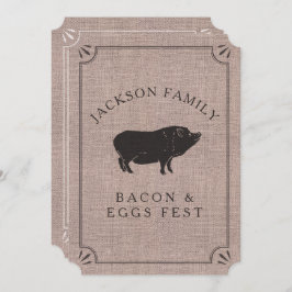 Invitación Rústica de brunch familiar de granja vintage de ce