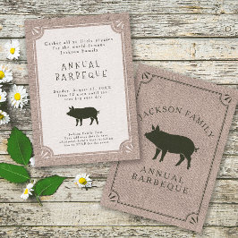 Invitación Rústica de brunch familiar de granja vintage de ce