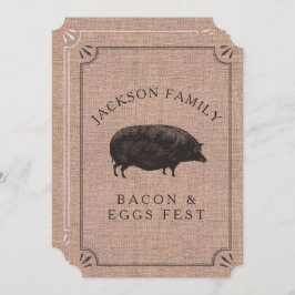 Invitación Rústica de brunch familiar de granja vintage de ce