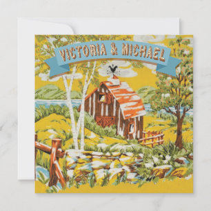 Invitación rústica de encargo de la boda del