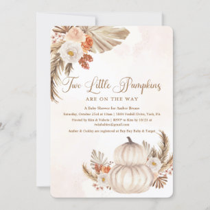 Invitación rústica de gemelos para baby shower de 