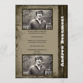 Invitación Rústica de Graduación de Foto por País