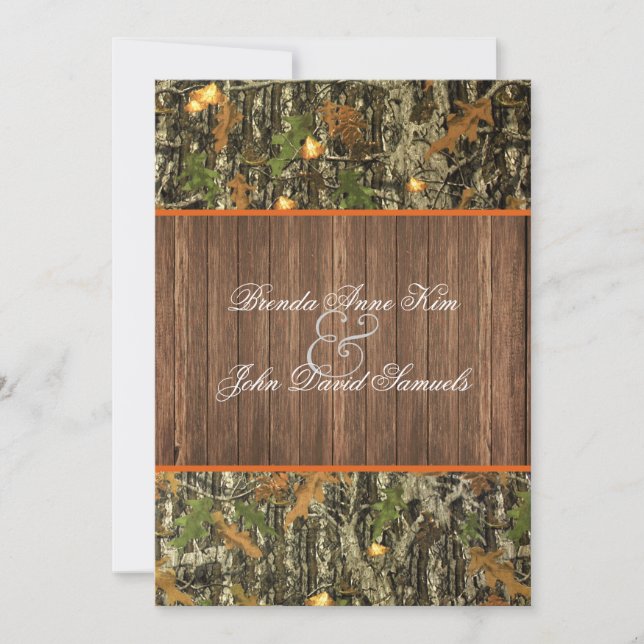 Invitación rústica de la boda de Camo (Anverso)