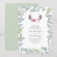 Invitación rústica de la boda de la asta de los