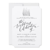 Invitación rústica de la boda de la caligrafía de