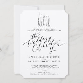 Invitación rústica de la boda de la caligrafía de