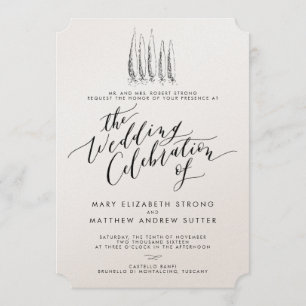 Invitación rústica de la boda de la caligrafía de