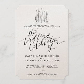 Invitación rústica de la boda de la caligrafía de