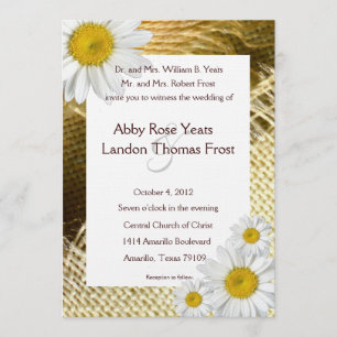 Invitación rústica de la boda de la margarita de