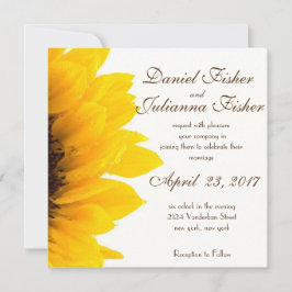 Invitación rústica de la boda del girasol