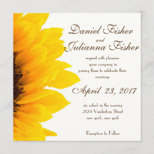 Invitación rústica de la boda del girasol