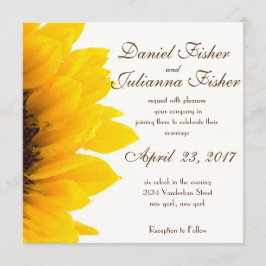 Invitación rústica de la boda del girasol