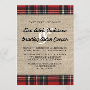 Invitación rústica de la boda del país de la