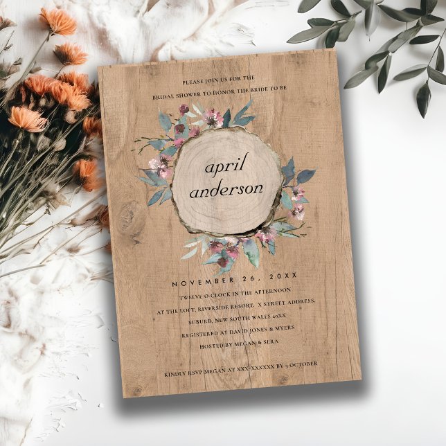 INVITACIÓN RÚSTICA DE LA DUCHA BRIDAL DE LA LÍNEA  (Subido por el creador)
